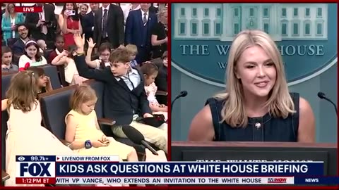 Karoline Leavitt answers questions from kids at White House Briefing