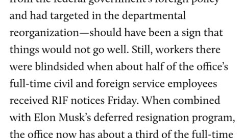 Mother Jones article, "The State Department Guts Its Office Combating Human Trafficking"
