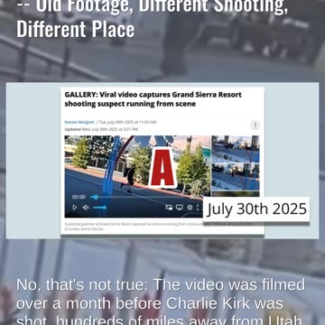 Fact Check: Video Does NOT Show Charlie Kirk's Real Shooter Escaping -- Old Footage