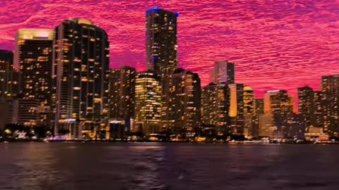 Crimson Skies Over the Cityscape