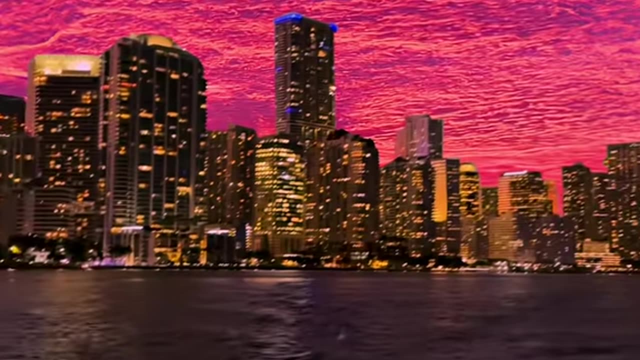Crimson Skies Over the Cityscape