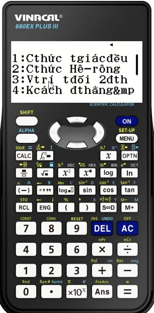 Thủ thuật Vinacal: Đi tìm vị trí tương đối của 2 đường thẳng trong không gian Oxyz