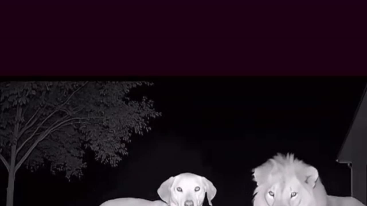 Lion and dog 😂 hilarious moment!