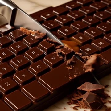 Chocolate Keyboard Cutting ASMR 🤤