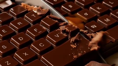 Chocolate Keyboard Cutting ASMR 🤤