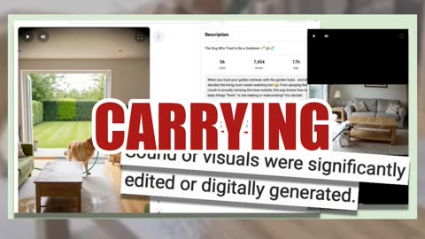 Fact Check: Video Of Dog Bringing A Garden Hose In The House Is NOT Real -- It's Made With AI