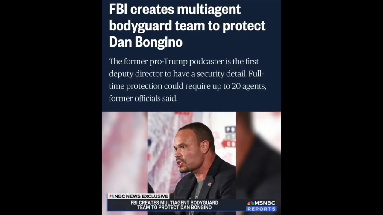 Bongino to become the first FBI Dep. Director with a full-time security detail.
