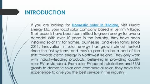 If you are looking for Domestic solar in Kilclare