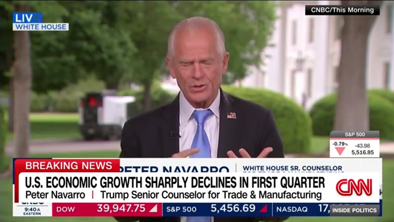Hear Trump’s response to report showing a shrinking US economy