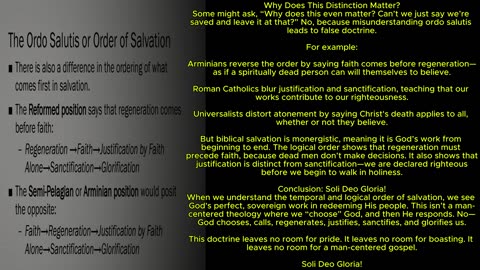 The Temporal and Logical Order of Salvation: Understanding Ordo Salutis
