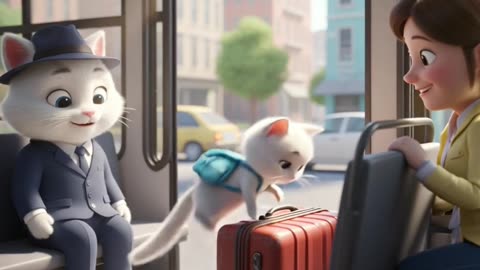 A Cute Cat Family Bus Ride 🚌🐾