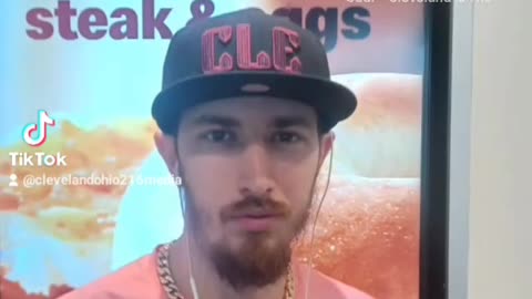 Matt from Cleveland Wearing Black and Red CLE Cap