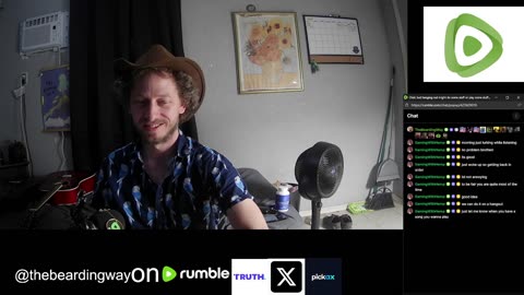 Just hanging out might do some stuff or play some stuff or something. I got tree fiddy followers