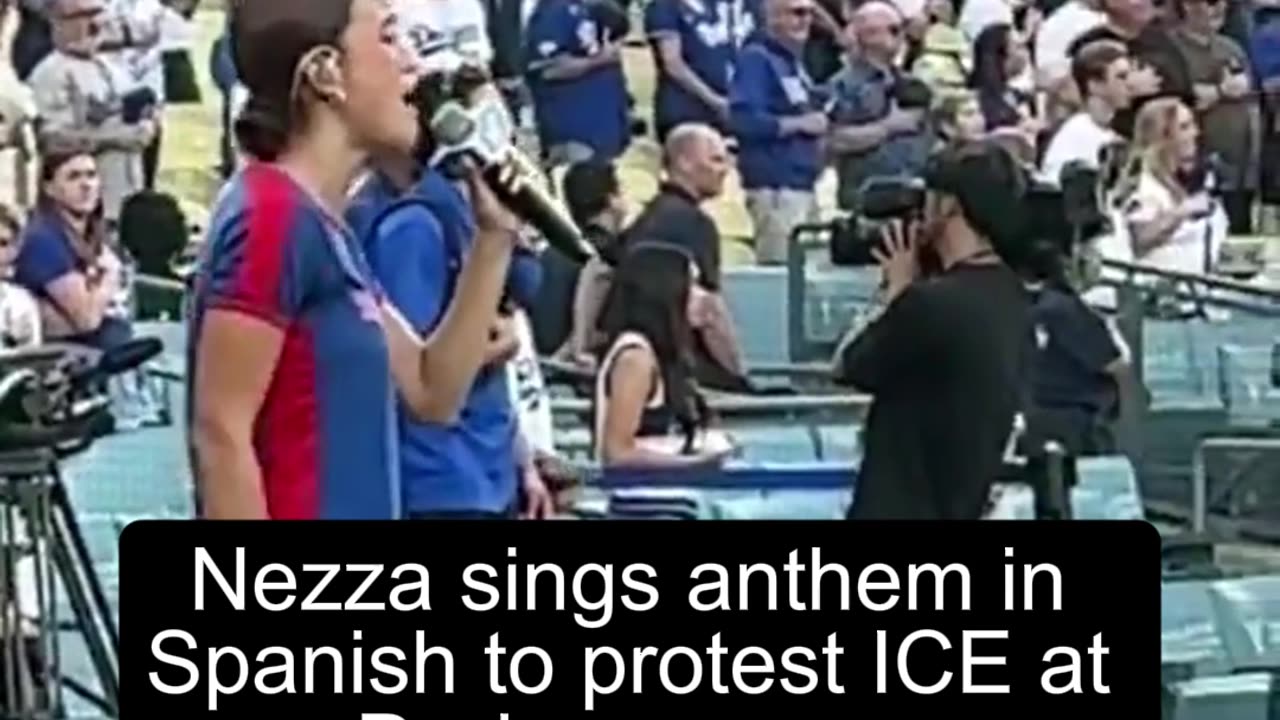 Nezza Sings U.S. National Anthem in Spanish at Dodgers Game Amid ICE Protest