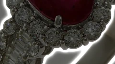 RING PT900 PLATINUM RUBY