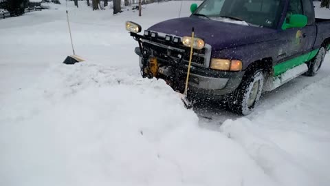 Snow plowing residential drive way
