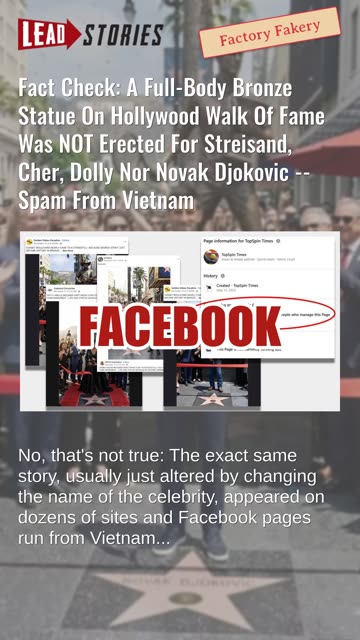 Fact Check: A Full-Body Bronze Statue On Hollywood Walk Of Fame Was NOT Erected For Various Celebs