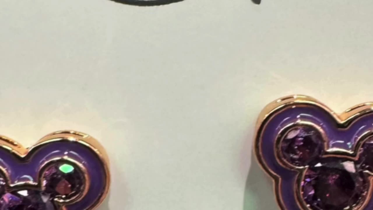 Disney Parks Mickey Mouse Cubic Zirconia Faux Amethyst February Birthstone Earrings #shorts