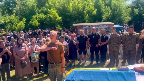 "The AZOV-neo-Nazi organisation is holding the funeral of Lieutenant Yuriy Tkachuk