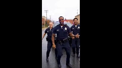 Police singing and dancing