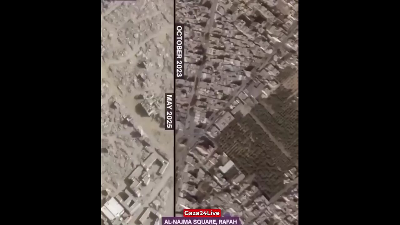 Gaza before and after Israel's genocidal war.