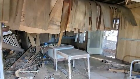 Exploring Inside An Abandoned House Falling Backwards On Itself!