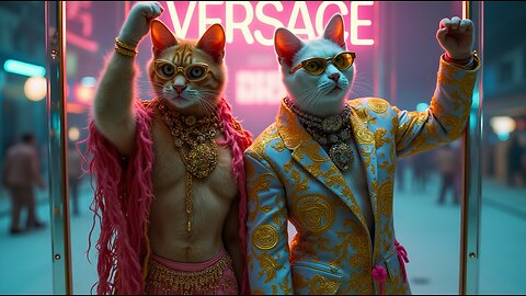 VERSACE Goes Wild: Unforgettable AI Cat Fashion Lookbook
