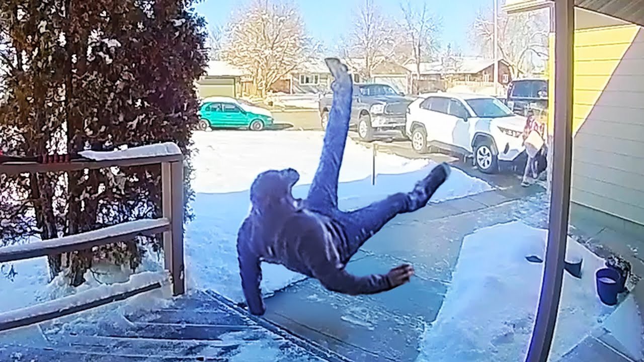 Caught in 4K! ❄️ Funniest Security Camera Moments & Slippery Fails