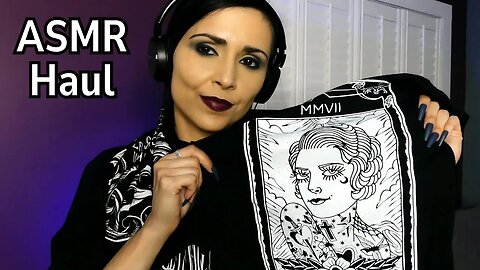 ASMR T-shirt Haul (whispers, fabric sounds, vinyl tapping, overexplaining)