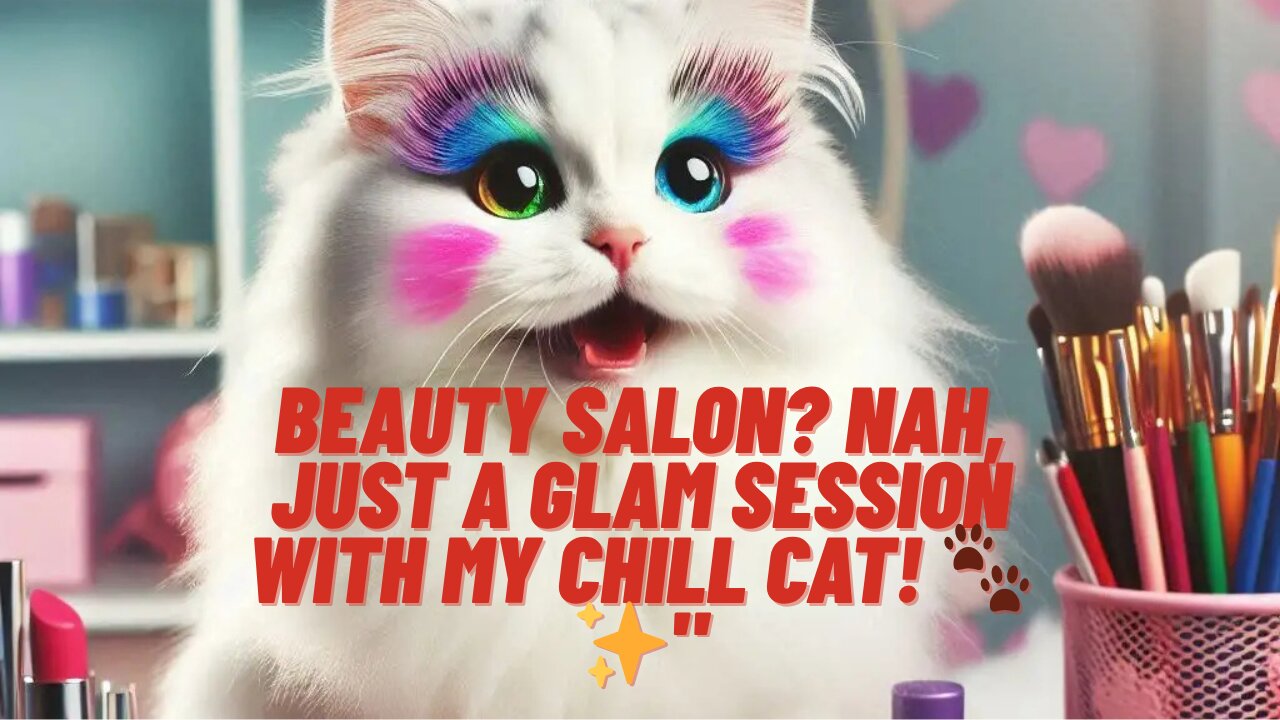 "When your cat enjoys makeup time more than you! 😹💄"