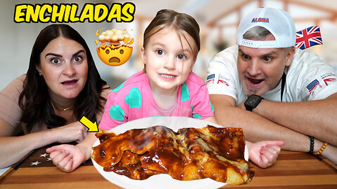 Brits Try Enchiladas for the first time! [We Were Not Ready] !!