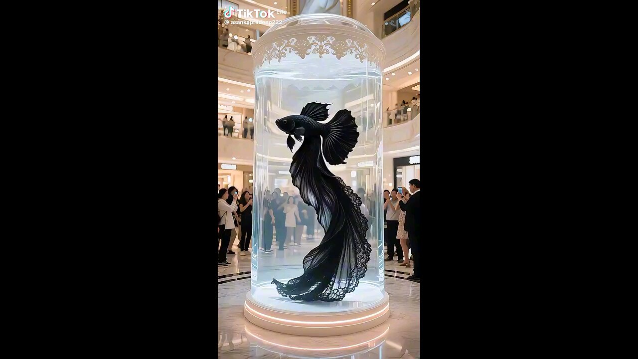 The flower was placed in a tank filled with clean water and cared for with love.