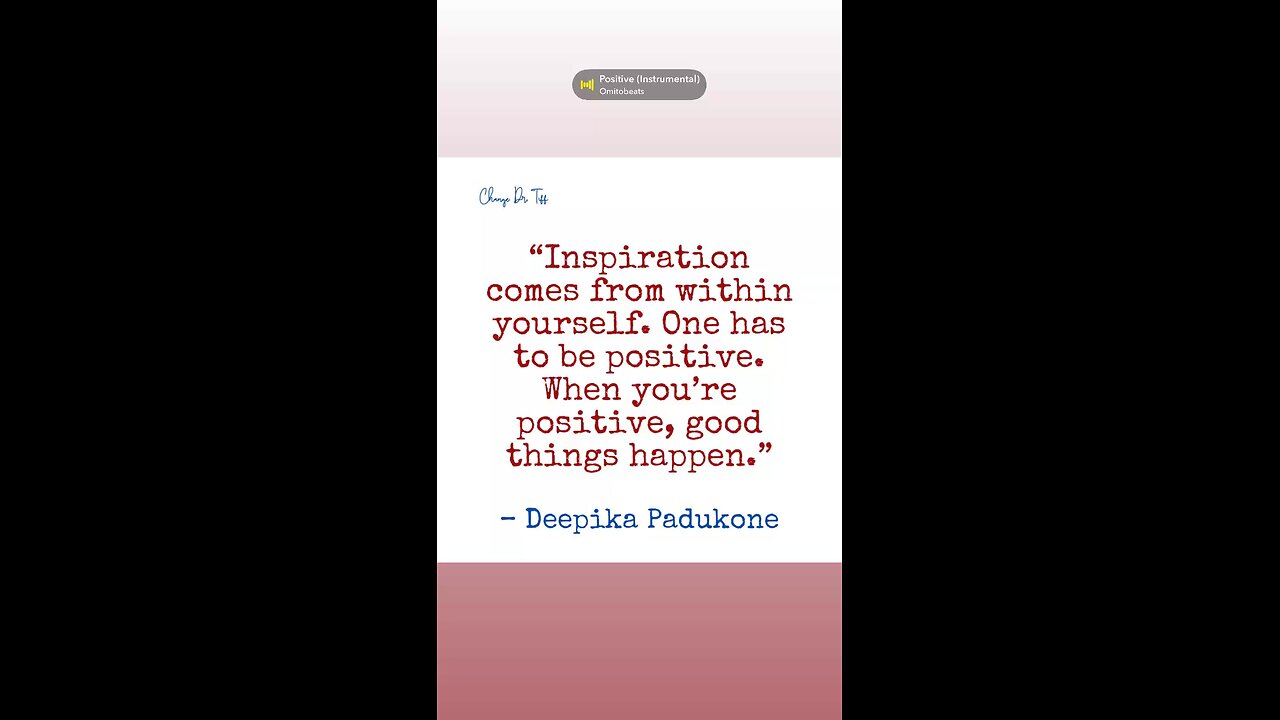 Be positive