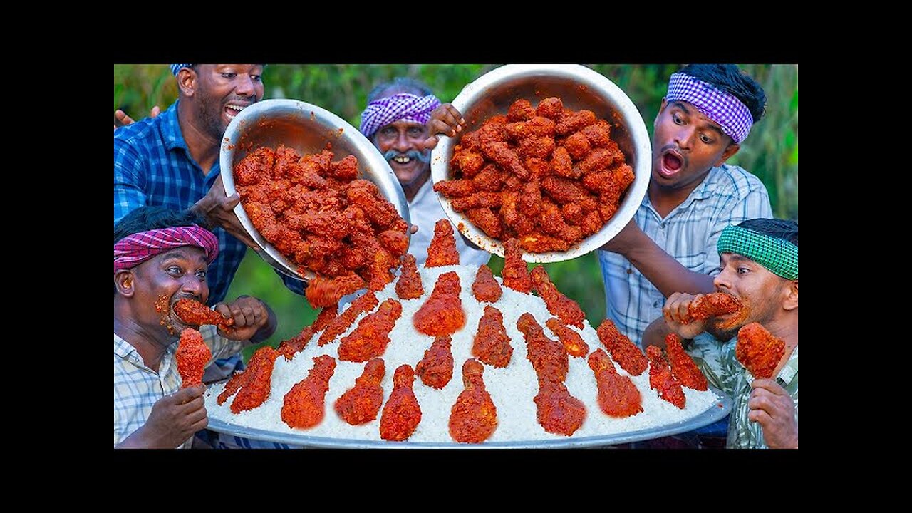 CHICKEN LEGS EATING | Fried Chicken Legs with Tomato Sauce | How to Make Tomato Sauce Village Style