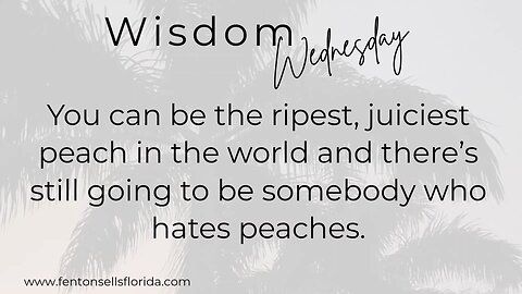 Wisdom Wednesday