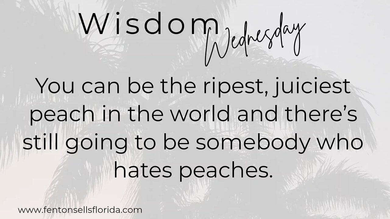 Wisdom Wednesday
