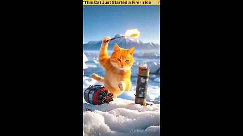 " Cat Just Started a Fire in Ice ❄️🔥