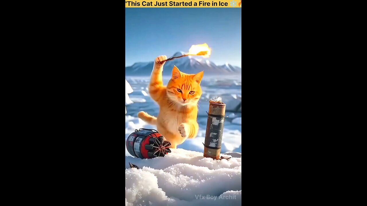" Cat Just Started a Fire in Ice ❄️🔥