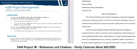 Module 2: SAM Project 1b: Shelly Cashman Word 365/2021: Agile Project Management (Update 2025)