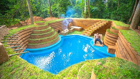 Build The Most Beautiful Underground Water Park for Summer Vacation by ancient skills