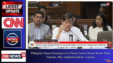 Philippine Senate Hearing Live | Flood Control Scam Worse Than Napoles, May Implicate Solons –Lacson