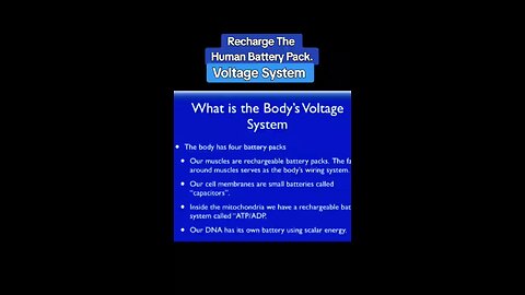 The Body's voltage system and how it works