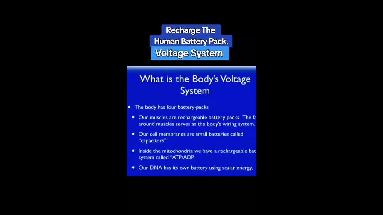 The Body's voltage system and how it works