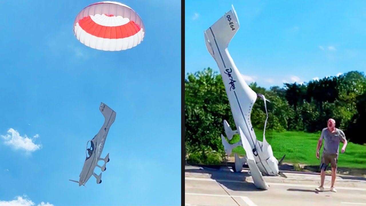 Parachute Saves Pilot at Last Second