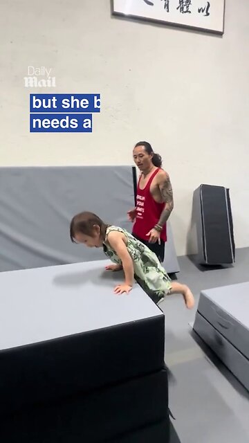 Two-year-old shows off her impressive parkour skills