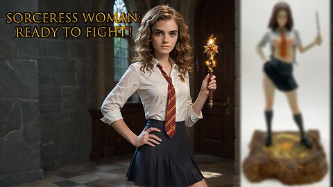 Wizard is Ready to Fight, Sorceress Woman Model Painting