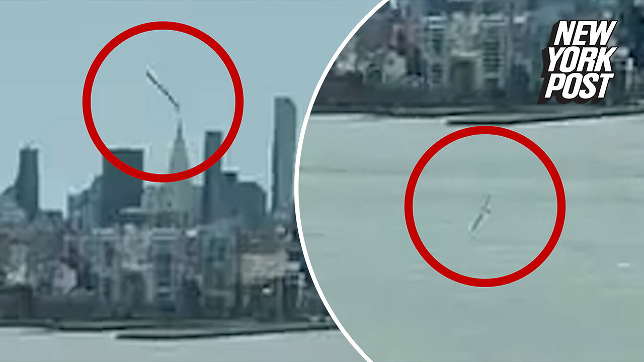 Video shows propeller from Hudson River helicopter crash land in water