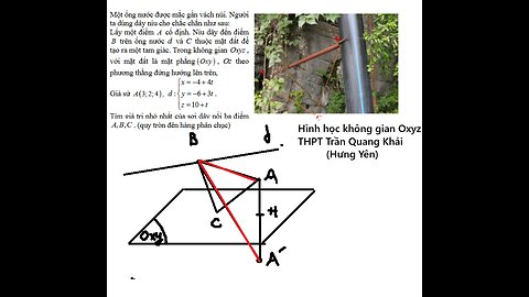 THPT Trần Quang Khải – Hưng Yên: Một ống nước được mắc gần vách núi. Ngườita dùng dây níu cho