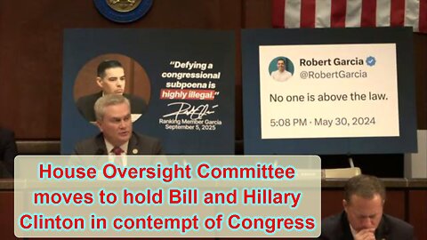 House Oversight Committee moves to hold Bill and Hillary Clinton in contempt of Congress - January 21, 2026