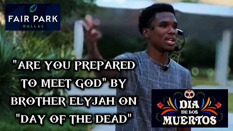 "Prepared to meet God?" By ElyjahDavid on "Day of Dead" at Fair Park at Dallas Trinity FC⁩ game